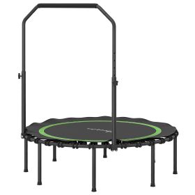 45" Rebounder Trampoline for Adults, Foldable Mini Trampoline with Adjustable Handle Bar for Indoor Outdoor, Green