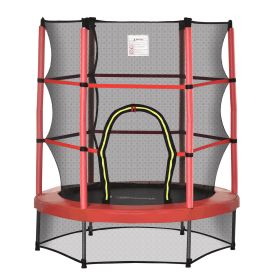 Î¦5FT Kids Trampoline with Enclosure Net for Age 3 to 6 Years Red
