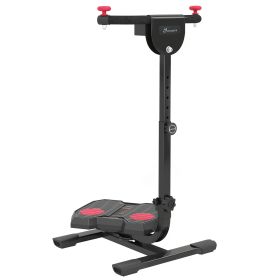 Foldable Ab Twister Board for Waist Trimming with LCD Display, Ab Workout Equipment for Women and Men, Red