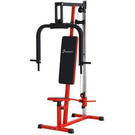 Chest Fly and Chest Press Machine for Back, Pectoral, Rear Deltoid and Shoulder Training, Red