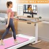 Under Desk Treadmill, Walking Pad, 2 in 1 Portable Treadmill with Handle Remote Control LED Display, Walking Jogging Machine for Home Office Use Pink