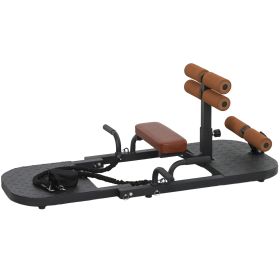 Foldable Sissy Squat Machine, Hip Thrust Machine with Push Up Stand, Multipurpose Glute Workout Equipment, Black