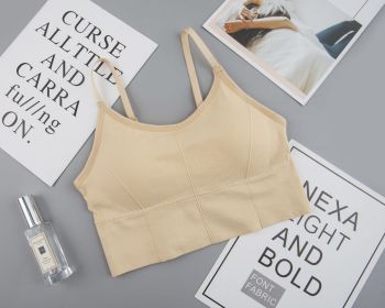 Women Sports Bra back bra Quick Dry Padded Shockproof Gym Fitness Running Sport Brassiere Tops Push Up Bras Sports Bra Crop Top (Color: Skin, size: Free Size)