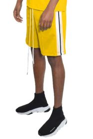 Side Stripe Tape Shorts (Color: Yellow, size: S)