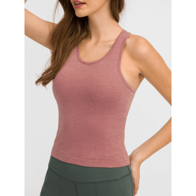 JupiterGear Round Neck Racerback Tank (Color: dusty pink, size: 8)
