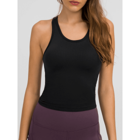 JupiterGear Round Neck Racerback Tank (Color: Black, size: 8)