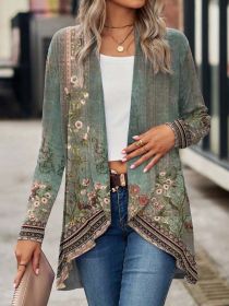 Shawl Small Suit Cardigan Outer Wear Ethnic Style (Option: Green-XXL)